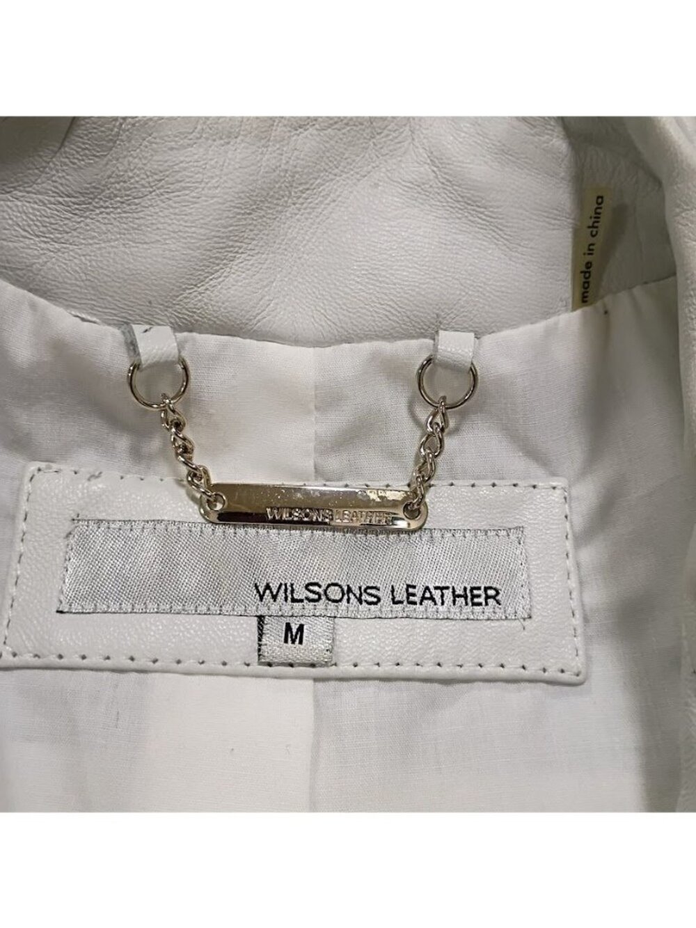 Wilsons Leather M Buttersoft Womens Slate White Clean Preppy Jacket Zip Pockets - Picture 6 of 16